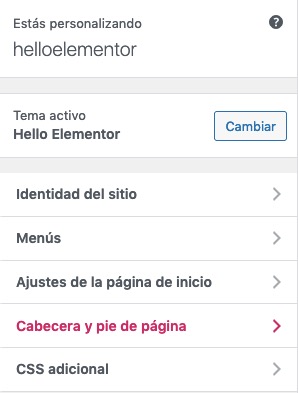 Personalización en Hello Elementor