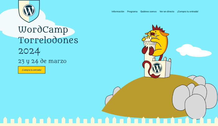 Imagen de la web de la WordCamp Torrelodones en 2024